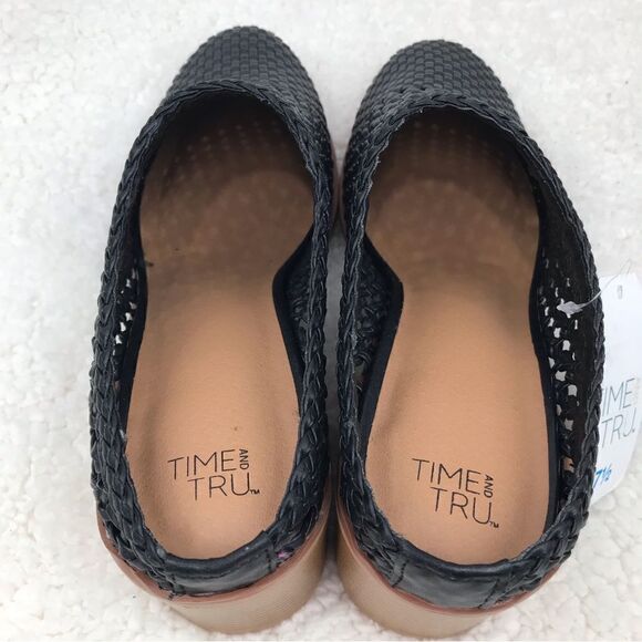 NEW Time &Tru Black Woven Mules Stacked Block Heel - Picture 8 of 11
